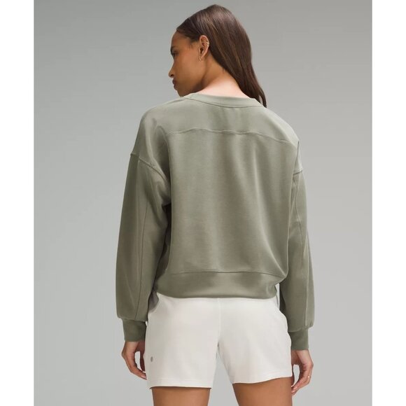 Lululemon Softstreme Perfectly Oversized Cropped Crew Size 10 7179 Army Green - Picture 3 of 15